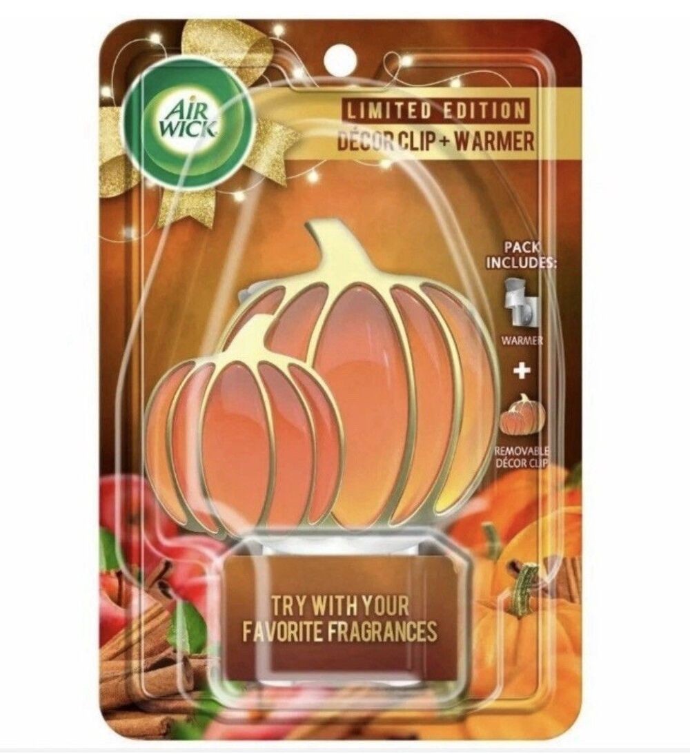 2x Air Wick Pumpkin Decor Clip Scented Oil Warmer Plug-In Unit Only Airwick Fall